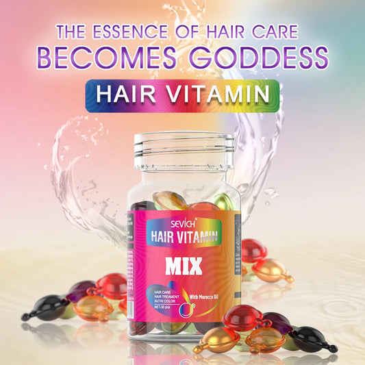 Sevich Mix Hair Vitamin Capsule - Hair Treatment Oil, Repairs Damaged Hair, Smooths, Nourishes, and Strengthens with Keratin Complex.