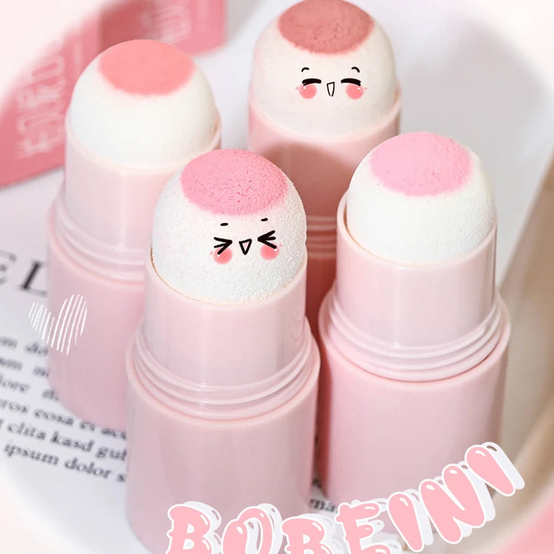 Soft Fog Blush Stick - Energetic & Bouncy, Korean-Style Dual-Use for Lips and Cheeks, Brightening Natural Color for a Vitality Look.