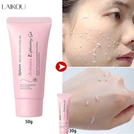 LAIKOU Sakura Exfoliating Peeling Gel - Moisturizing, Nourishing, and Repairing Facial Scrub for Beautiful Skin Care.