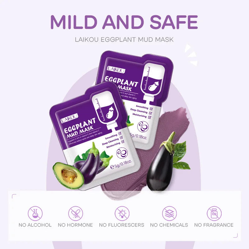 50pcs LAIKOU Sakura Mud Masks - Moisturizing, Anti-Aging, Anti-Acne, Deep Cleansing Facial Clay Masks for Skincare and Beauty.