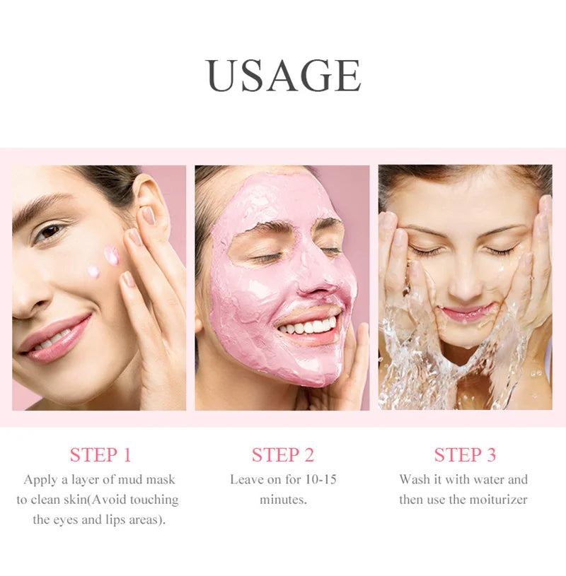 50pcs LAIKOU Sakura Mud Masks - Moisturizing, Anti-Aging, Anti-Acne, Deep Cleansing Facial Clay Masks for Skincare and Beauty.