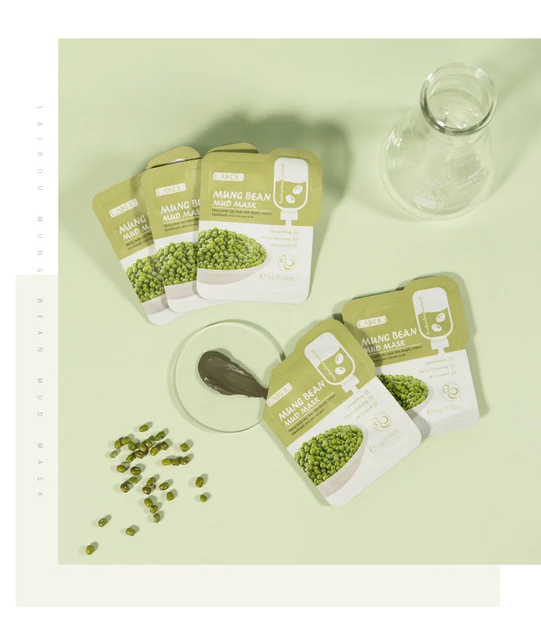 50pcs LAIKOU Sakura Mud Masks - Moisturizing, Anti-Aging, Anti-Acne, Deep Cleansing Facial Clay Masks for Skincare and Beauty.