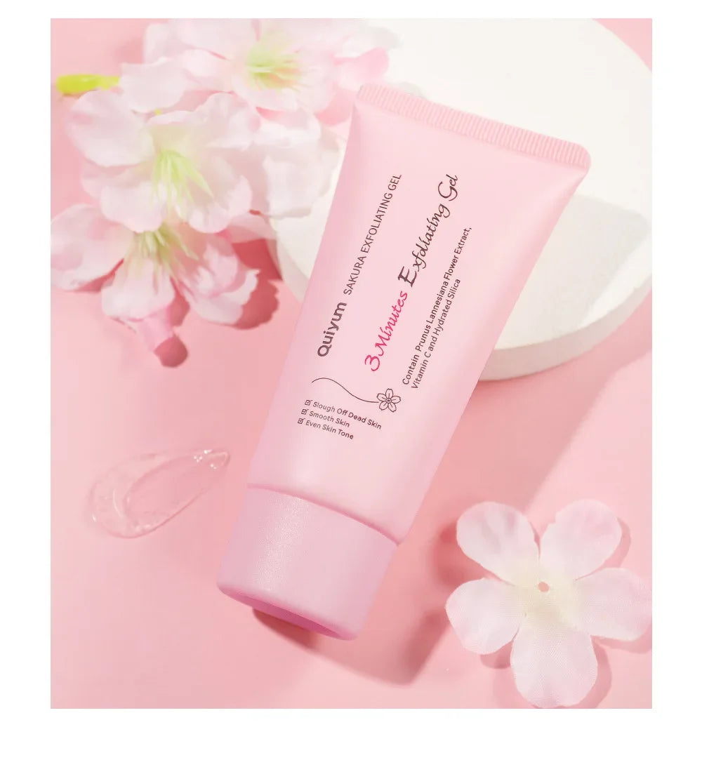 LAIKOU Sakura Exfoliating Peeling Gel - Moisturizing, Nourishing, and Repairing Facial Scrub for Beautiful Skin Care.