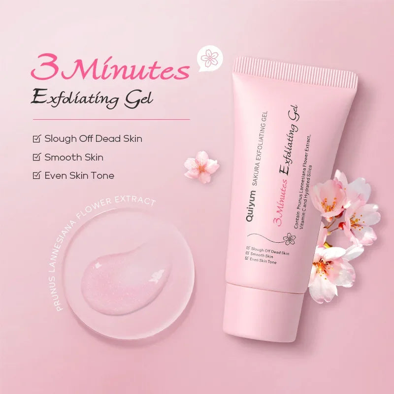 LAIKOU Sakura Exfoliating Peeling Gel - Moisturizing, Nourishing, and Repairing Facial Scrub for Beautiful Skin Care.